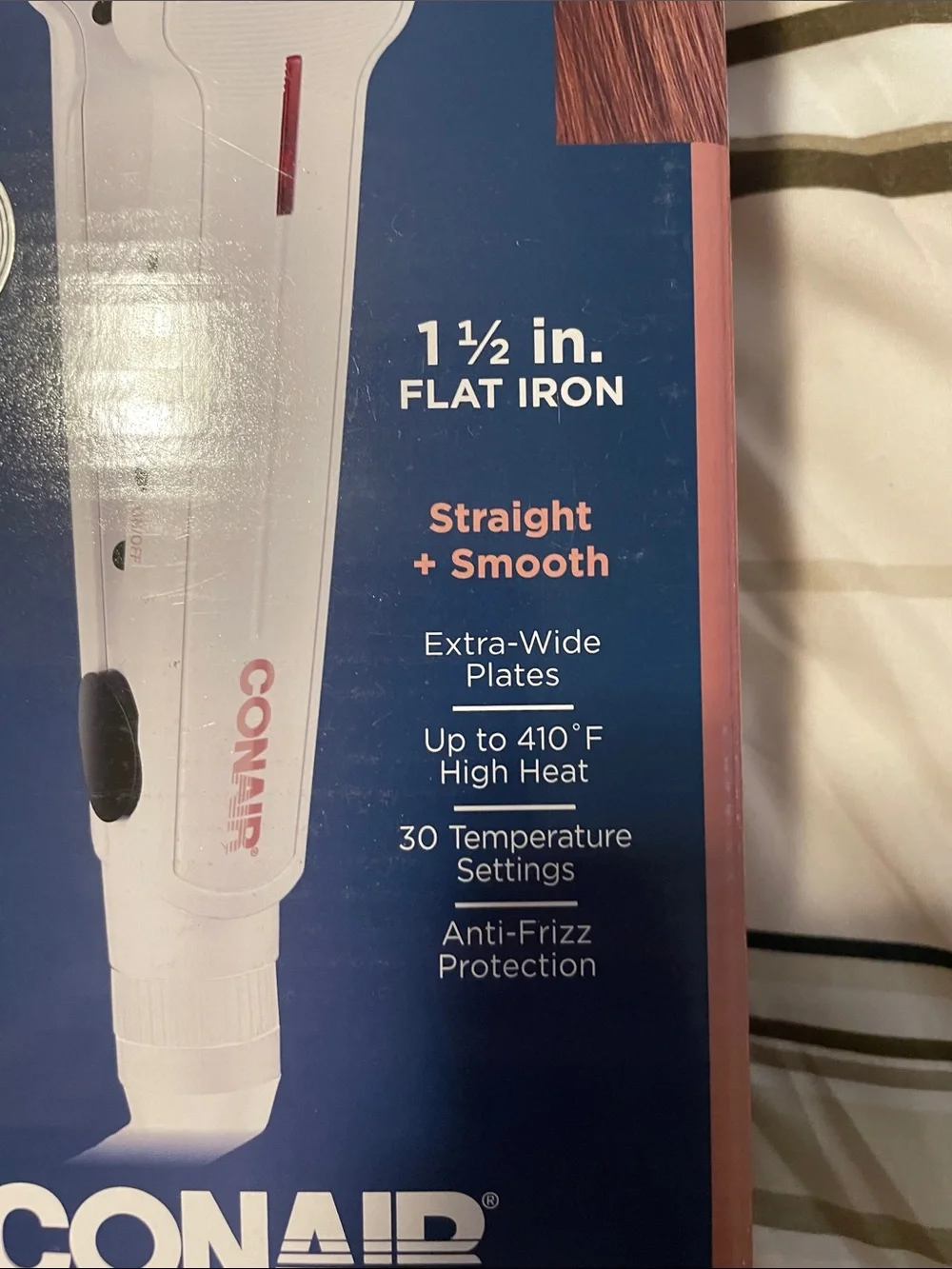 Conair 1 1/2” double Ceramic Flat Iron 30 temp settings anti-frizz protection